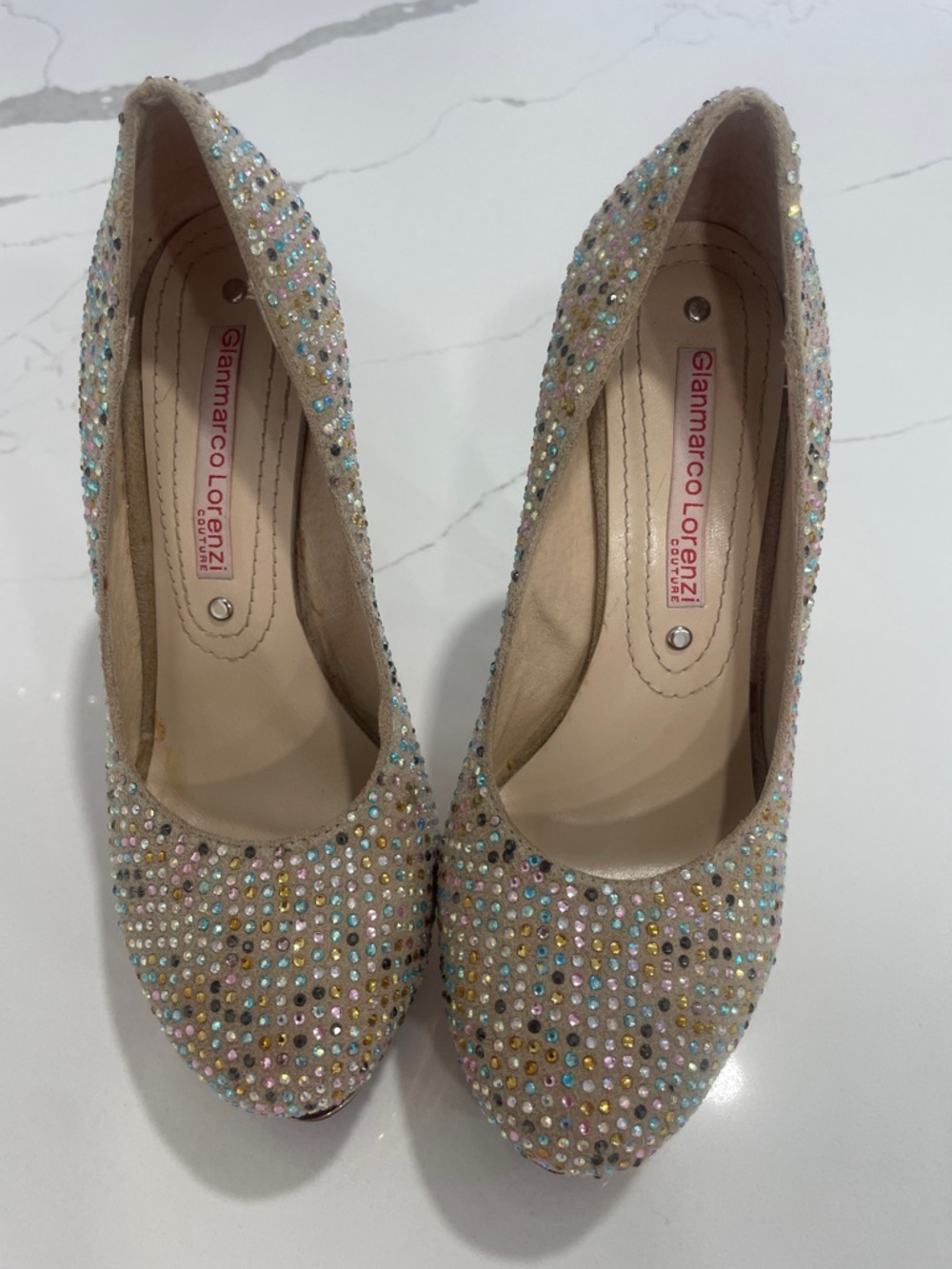 Gianmarco Lorenzi Women's Glitter heels Multicolor stones sparkly - Picture 8 of 16